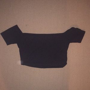 Small off the shoulder black crop top